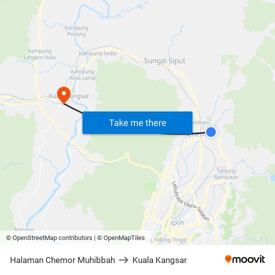 Halaman Chemor Muhibbah to Kuala Kangsar map