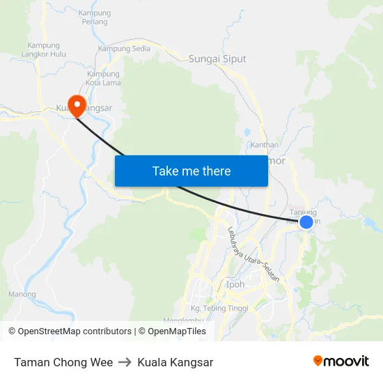 Taman Chong Wee to Kuala Kangsar map