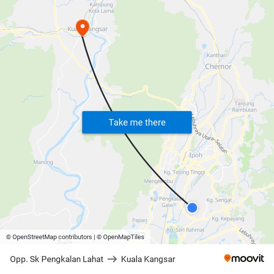 Opp. Sk Pengkalan Lahat to Kuala Kangsar map