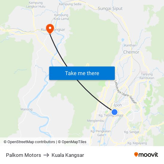 Palkom Motors to Kuala Kangsar map