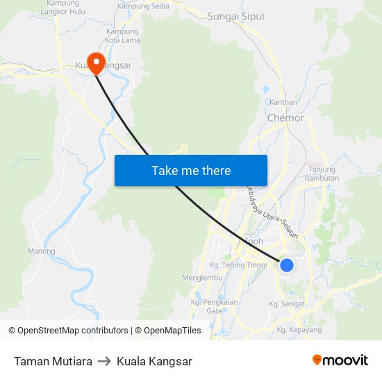 Taman Mutiara to Kuala Kangsar map