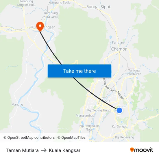 Taman Mutiara to Kuala Kangsar map