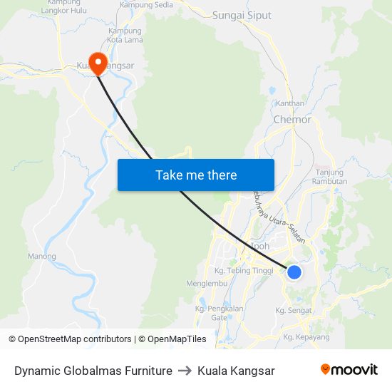 Dynamic Globalmas Furniture to Kuala Kangsar map