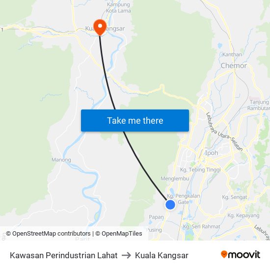 Kawasan Perindustrian Lahat to Kuala Kangsar map