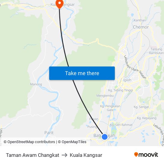 Taman Awam Changkat to Kuala Kangsar map