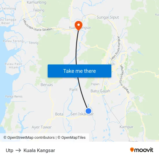 Utp to Kuala Kangsar map