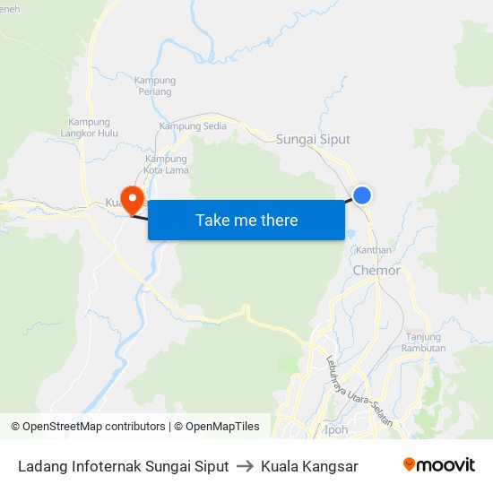 Ladang Infoternak Sungai Siput to Kuala Kangsar map