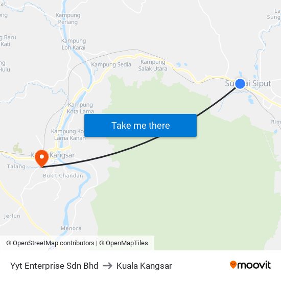 Yyt Enterprise Sdn Bhd to Kuala Kangsar map