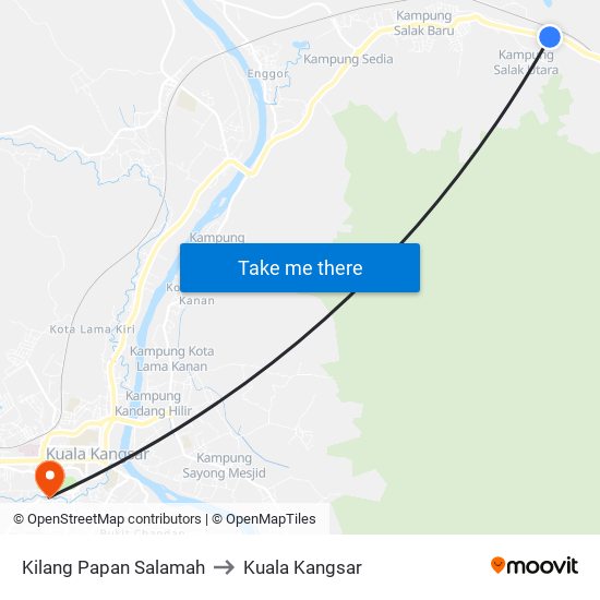 Kilang Papan Salamah to Kuala Kangsar map