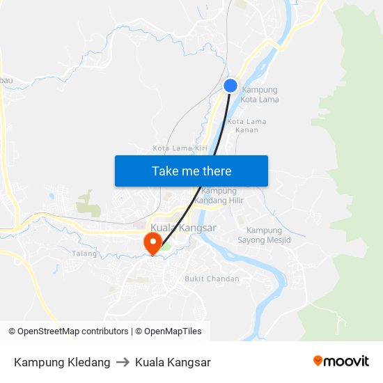 Kampung Kledang to Kuala Kangsar map