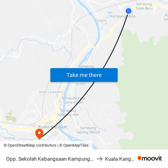 Opp. Sekolah Kebangsaan Kampung Nasib to Kuala Kangsar map