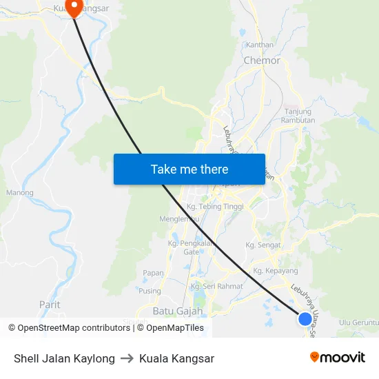 Shell Jalan Kaylong to Kuala Kangsar map