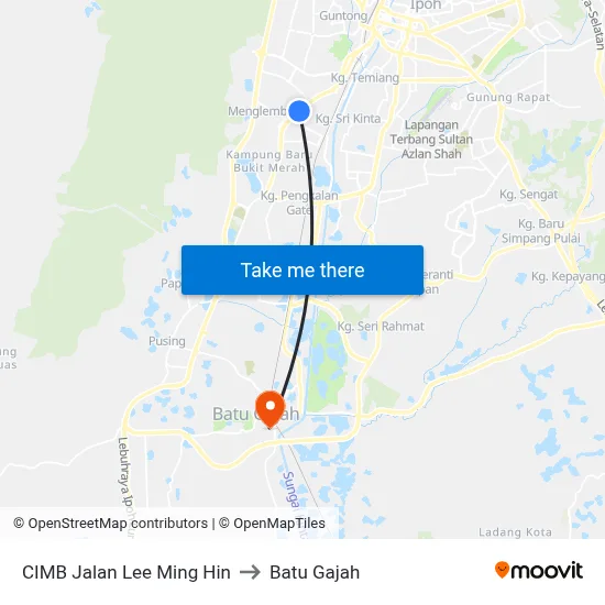 CIMB Jalan Lee Ming Hin to Batu Gajah map