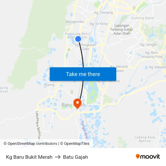 Kg Baru Bukit Merah to Batu Gajah map