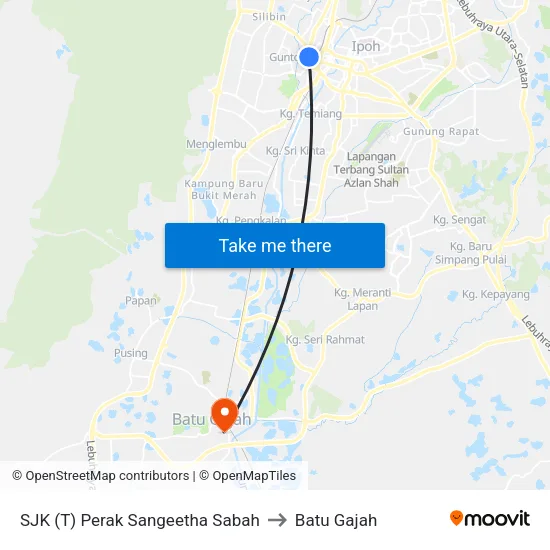 SJK (T) Perak Sangeetha Sabah to Batu Gajah map