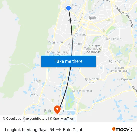 Lengkok Kledang Raya, 54 to Batu Gajah map