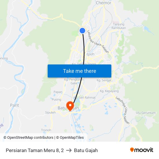 Persiaran Taman Meru 8, 2 to Batu Gajah map