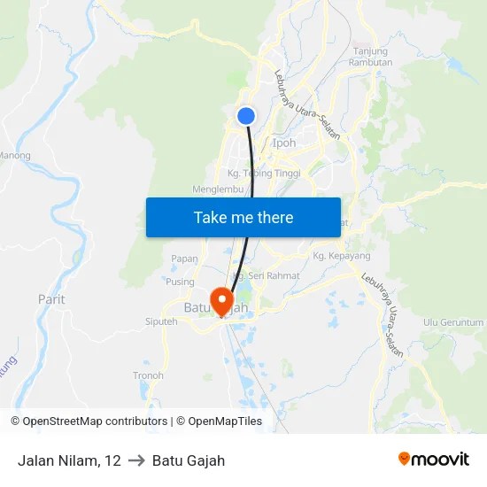 Jalan Nilam, 12 to Batu Gajah map