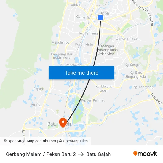Gerbang Malam / Pekan Baru 2 to Batu Gajah map