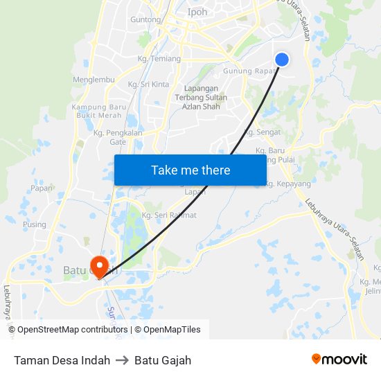 Taman Desa Indah to Batu Gajah map