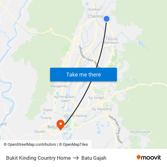 Bukit Kinding Country Home to Batu Gajah map