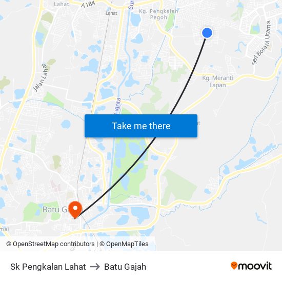 Sk Pengkalan Lahat to Batu Gajah map