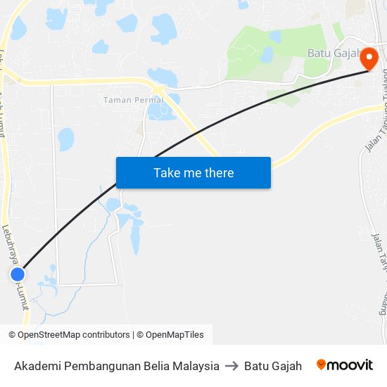 Akademi Pembangunan Belia Malaysia to Batu Gajah map