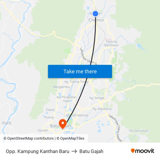 Opp. Kampung Kanthan Baru to Batu Gajah map