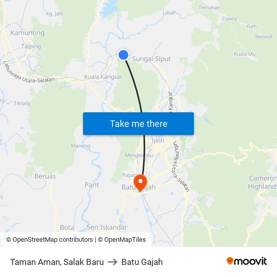 Taman Aman, Salak Baru to Batu Gajah map