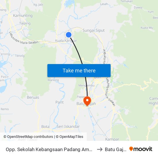 Opp. Sekolah Kebangsaan Padang Ampang to Batu Gajah map