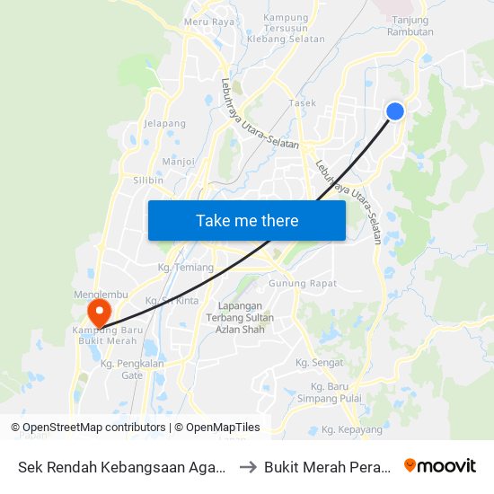 Sek Rendah Kebangsaan Agama Al-Ittihadiah to Bukit Merah Perak Malaysia map