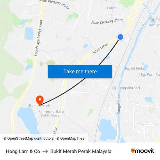 Hong Lam & Co to Bukit Merah Perak Malaysia map