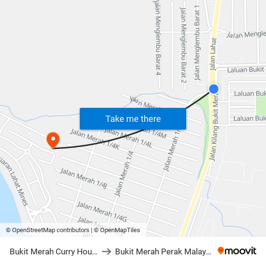 Bukit Merah Curry House to Bukit Merah Perak Malaysia map