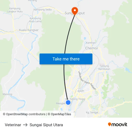 Veterinar to Sungai Siput Utara map