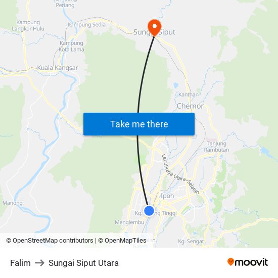 Falim to Sungai Siput Utara map