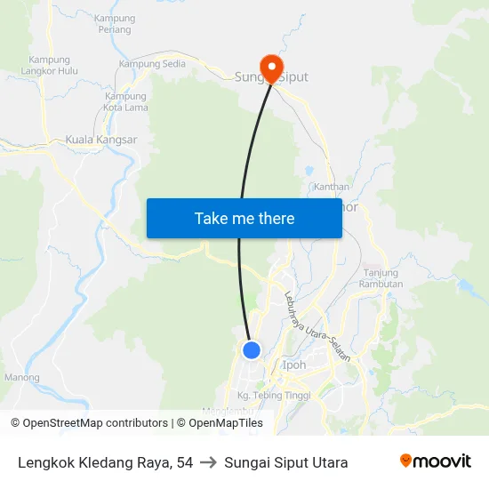 Lengkok Kledang Raya, 54 to Sungai Siput Utara map