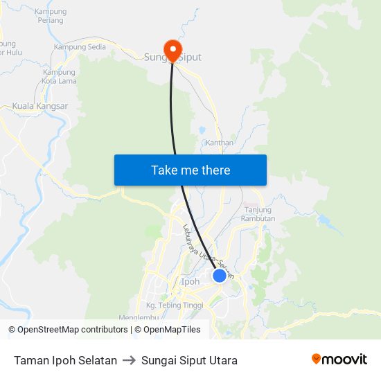 Taman Ipoh Selatan to Sungai Siput Utara map