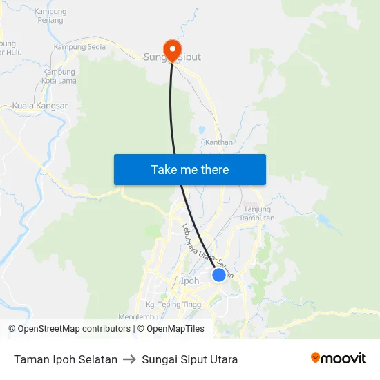 Taman Ipoh Selatan to Sungai Siput Utara map