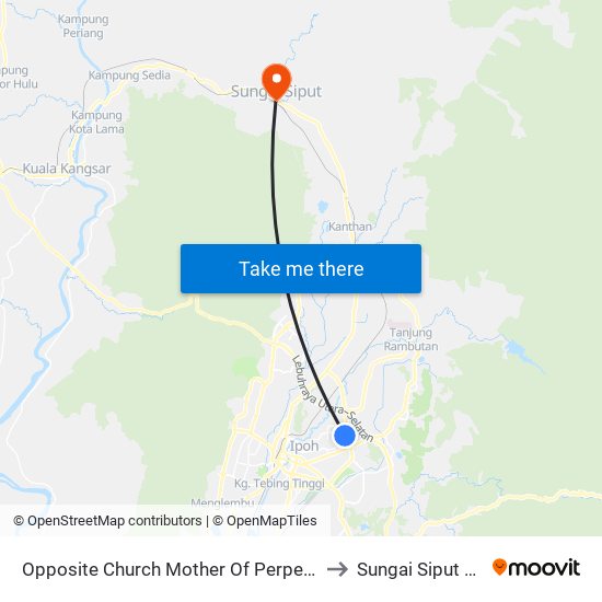 Opposite Church Mother Of Perpetual Help to Sungai Siput Utara map