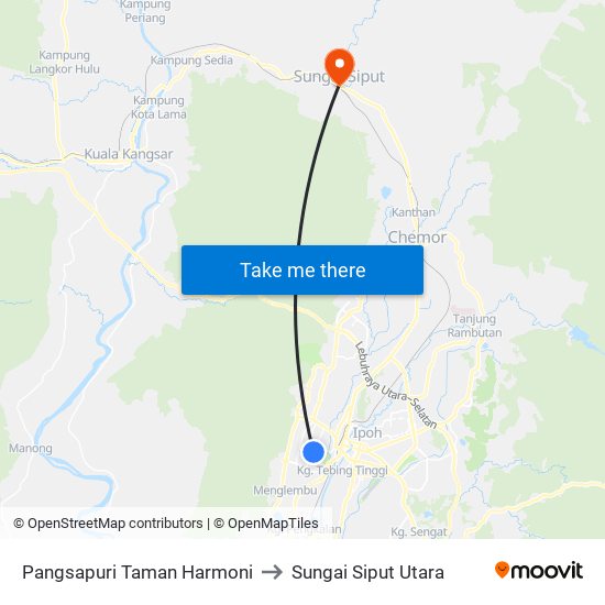 Pangsapuri Taman Harmoni to Sungai Siput Utara map
