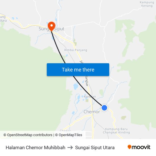 Halaman Chemor Muhibbah to Sungai Siput Utara map