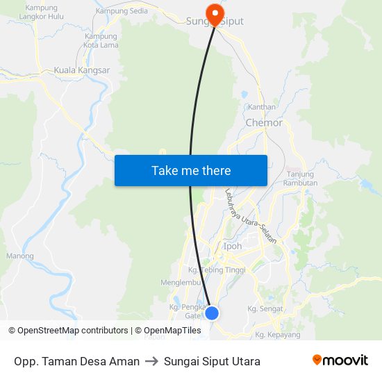 Opp. Taman Desa Aman to Sungai Siput Utara map