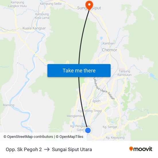 Opp. Sk Pegoh 2 to Sungai Siput Utara map