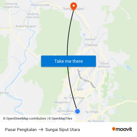 Pasar Pengkalan to Sungai Siput Utara map