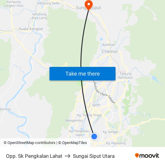 Opp. Sk Pengkalan Lahat to Sungai Siput Utara map