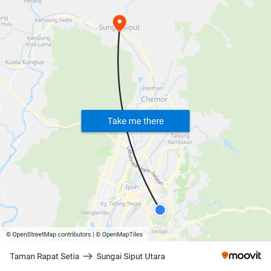 Taman Rapat Setia to Sungai Siput Utara map