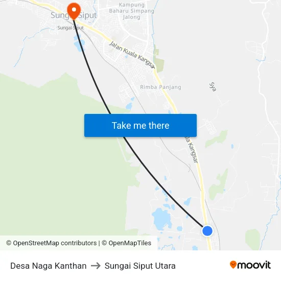 Desa Naga Kanthan to Sungai Siput Utara map