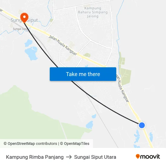 Kampung Rimba Panjang to Sungai Siput Utara map