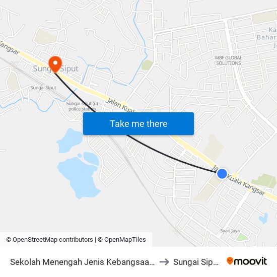 Sekolah Menengah Jenis Kebangsaan (C) Shing Chung to Sungai Siput Utara map