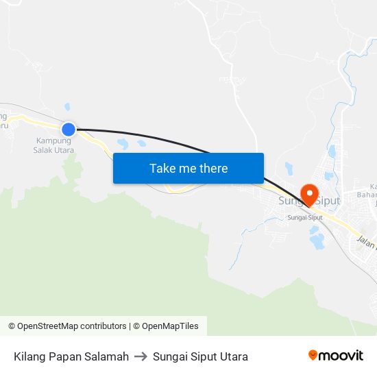 Kilang Papan Salamah to Sungai Siput Utara map